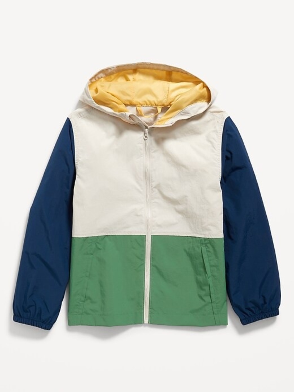 Old Navy Hooded Water Resistant Colorblock Windbreaker Jacket Size L 10-12